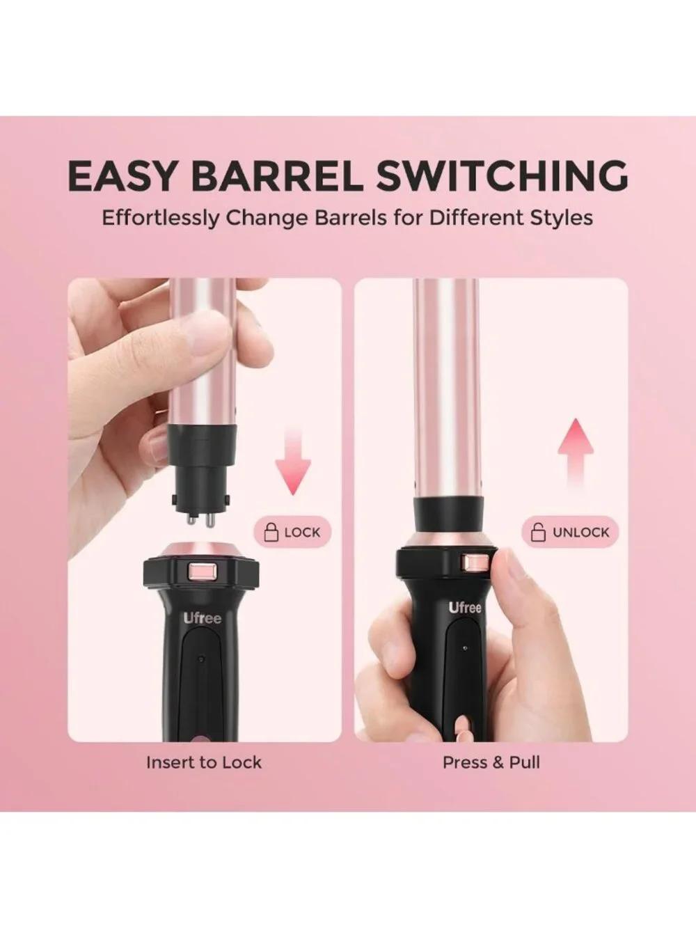 5-in-1 Curling Iron Set & Flat Iron with Ceramic Barrels - Versatile Hair